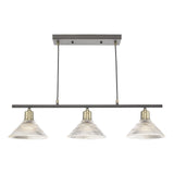 Boyd 3 Light Bar Antique Brass with Glass Shade