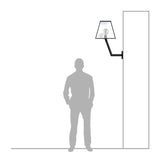 Contemporary wall light with angled bracket 0.78m (BRW1)