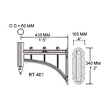 Courtyard wall bracket - 60mm O.D. (BT401)