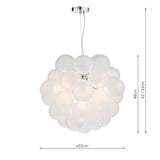 Bubbles 6 Light Pendant Polished Chrome Frosted Glass