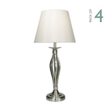 Bybliss Table Lamp Satin Chrome With Shade (Multipack)
