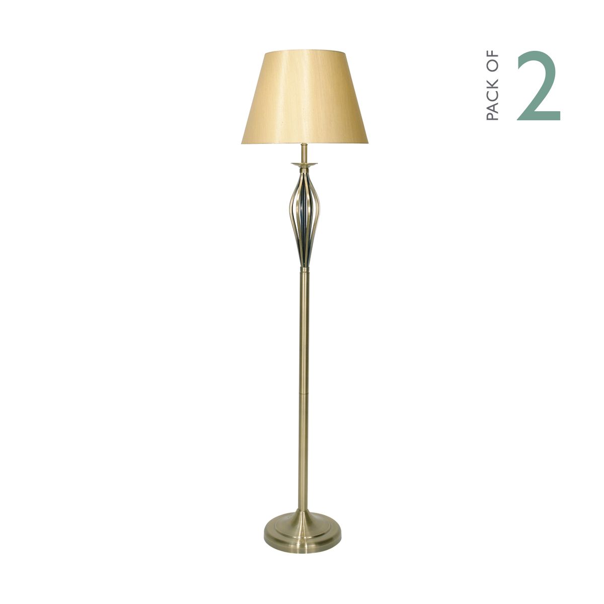 Bybliss Floor Lamp Antique Brass With Shade (Multipack)