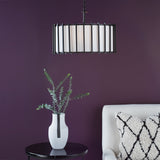 Cagliari 4 Light Armed Pendant Matt Black and Ivory