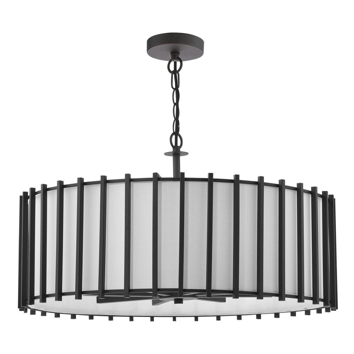 Cagliari 8 Light Pendant Matt Black and Ivory