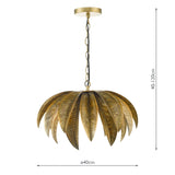 Cara 1 Light Pendant Antique Gold