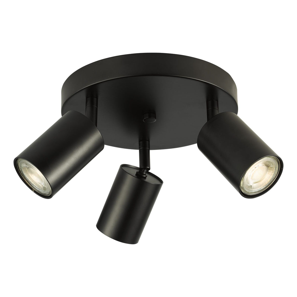 Cawley 3 Light Plate Spotlight Matt Black