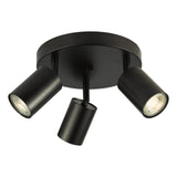 Cawley 3 Light Plate Spotlight Matt Black