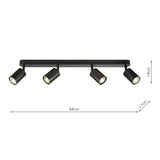 Cawley 4 Light Plate Spotlight Matt Black