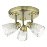 Cedric Bathroom 3 Light Spotlight Antique Brass Glass IP44