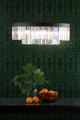 Celeus 8 Light Chandelier Anthracite & Crystal