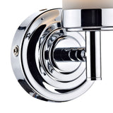 Century Bathroom Wall Light Polished Chrome Opal Glass IP44