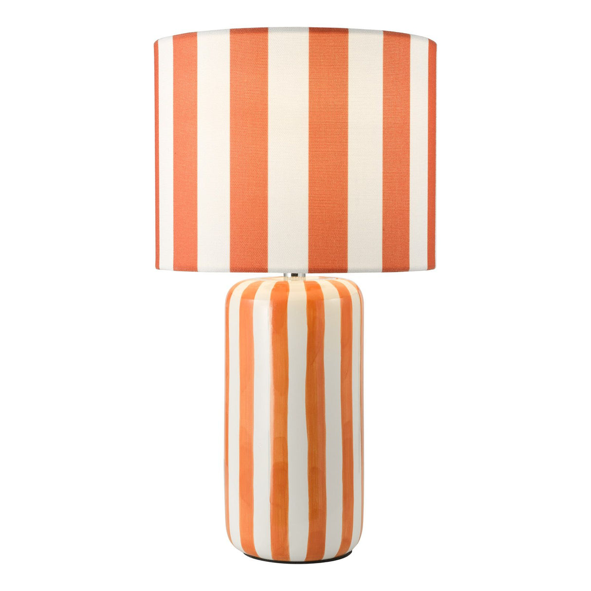Cicada Table Lamp Orange and Polished Chrome With Shade