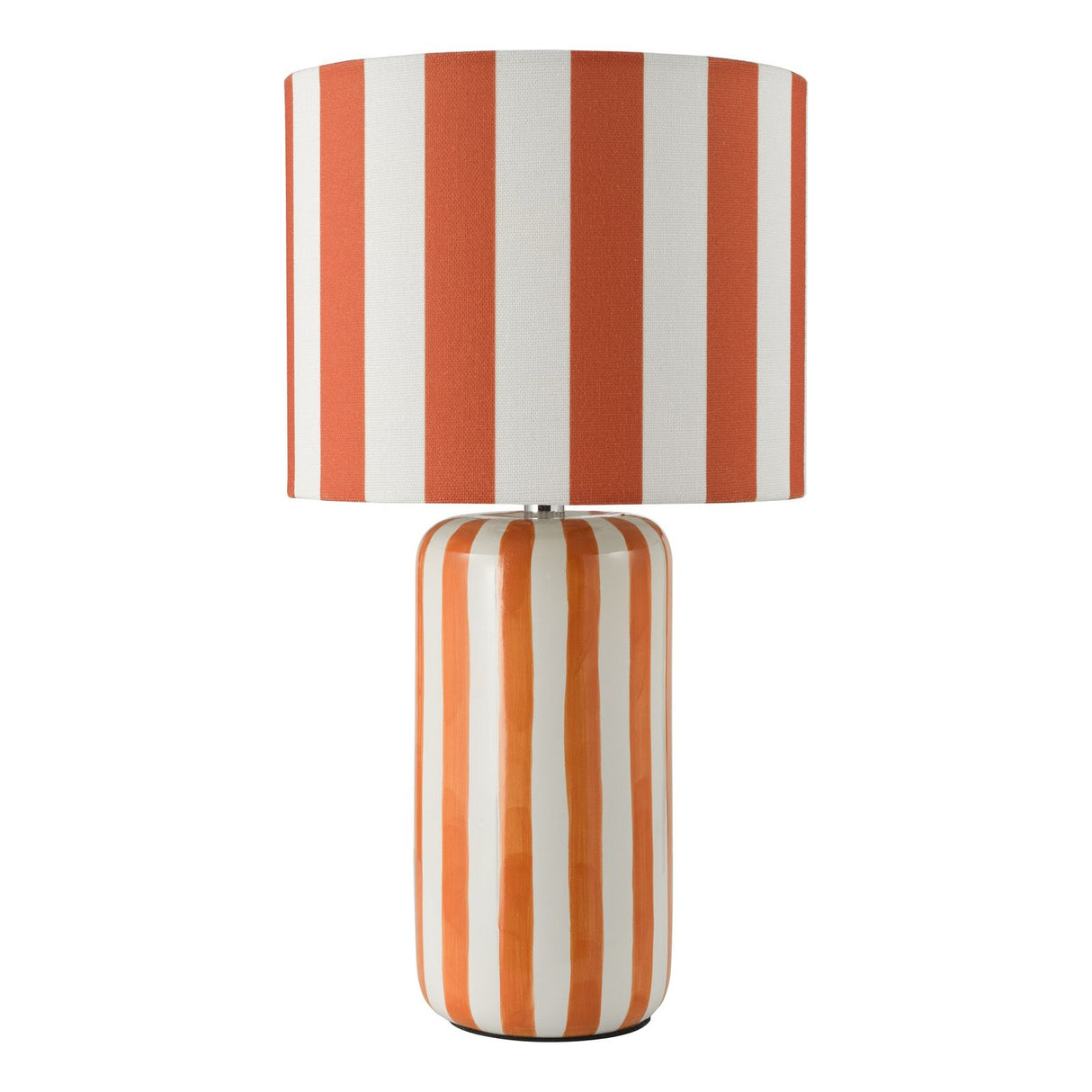 Cicada Table Lamp Orange and Polished Chrome With Shade