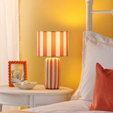 Cicada Table Lamp Orange and Polished Chrome With Shade