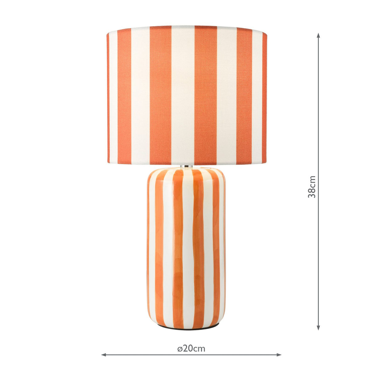 Cicada Table Lamp Orange and Polished Chrome With Shade