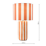 Cicada Table Lamp Orange and Polished Chrome With Shade