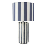 Cicada Table Lamp Blue and Polished Chrome With Shade