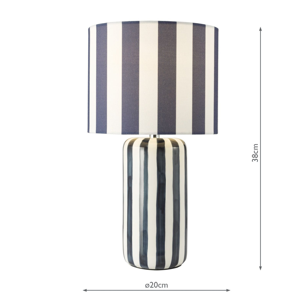 Cicada Table Lamp Blue and Polished Chrome With Shade