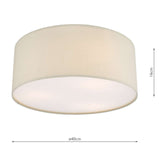 Cierro 3 Light Flush Taupe 40cm
