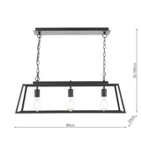 Claudia 3 Light Bar Pendant Matt Black