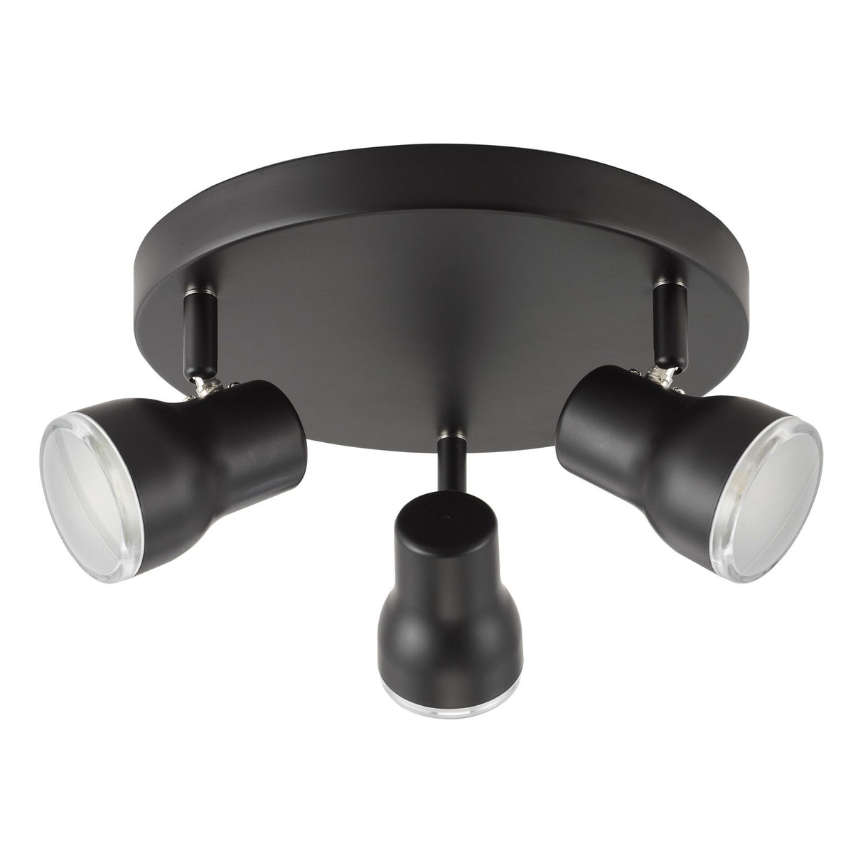 Clint 3 Light Bathroom Plate Spotlight Matt Black IP44