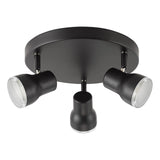 Clint 3 Light Bathroom Plate Spotlight Matt Black IP44
