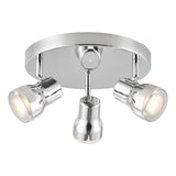 Clint 3 Light Bathroom Plate Spotlight Polished Chrome IP44