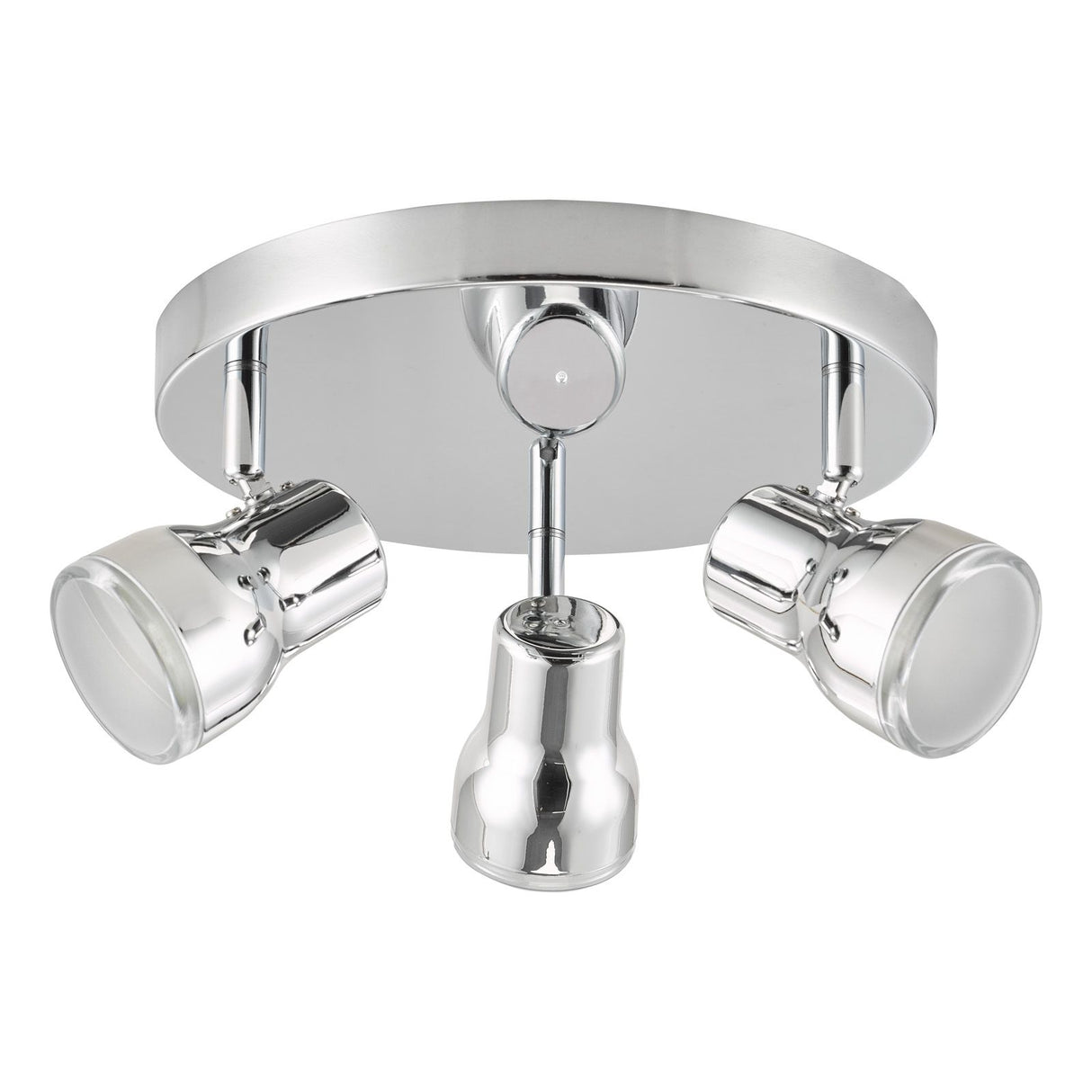 Clint 3 Light Bathroom Plate Spotlight Polished Chrome IP44