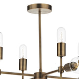 Majestic Aged Gold Twelve-Light Pendant Chandelier