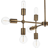 Majestic Aged Gold Twelve-Light Pendant Chandelier