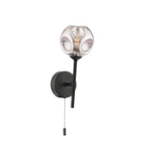 Cohen 1 Light Wall Light Matt Black With Closed Organic Smoked Glass