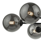 Cohen 7 Light Pendant Matt Black With Smoked Glass