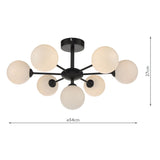 Cohen 7 Light Pendant Matt Black With Opal Glass