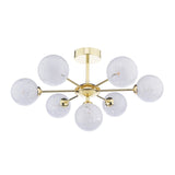 Cohen 7 Light Semi Flush Polished Gold With White Confetti Glass
