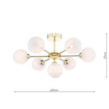 Cohen 7 Light Semi Flush Polished Gold With White Confetti Glass