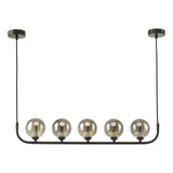 Cradle 5 Light Bar Pendant Matt Black With Smoked Glass