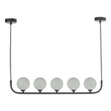 Cradle 5 Light Bar Pendant Matt Black With Opal Glass
