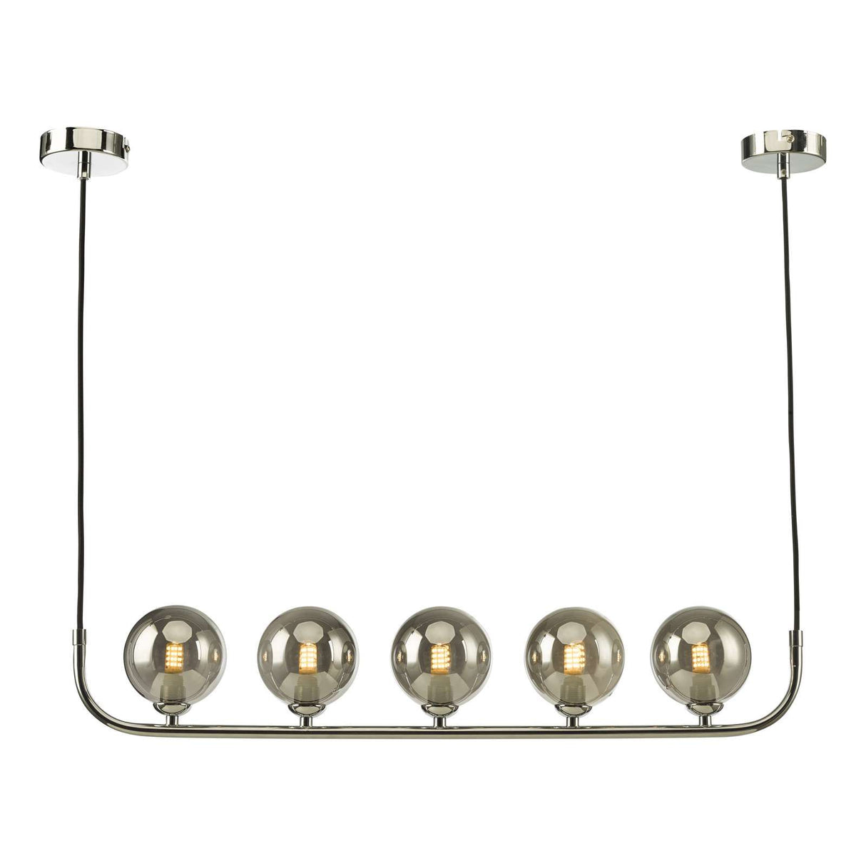 Cradle 5 Light Bar Pendant Polished Chrome With Smoked Glass