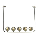 Cradle 5 Light Bar Pendant Polished Chrome With Smoked Glass