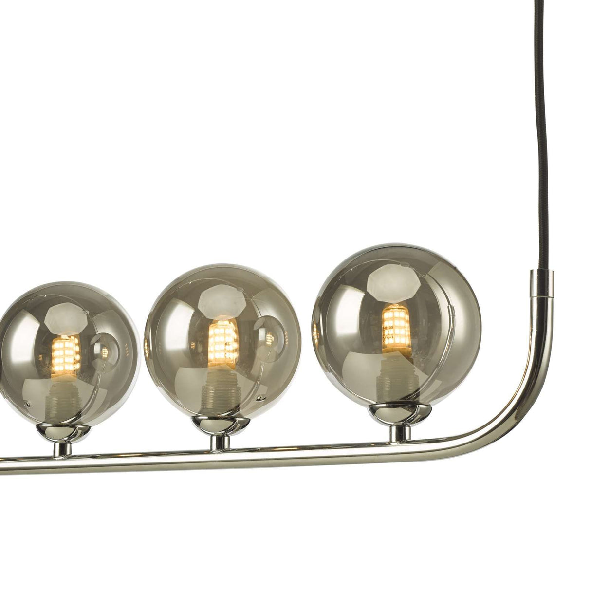Cradle 5 Light Bar Pendant Polished Chrome With Smoked Glass