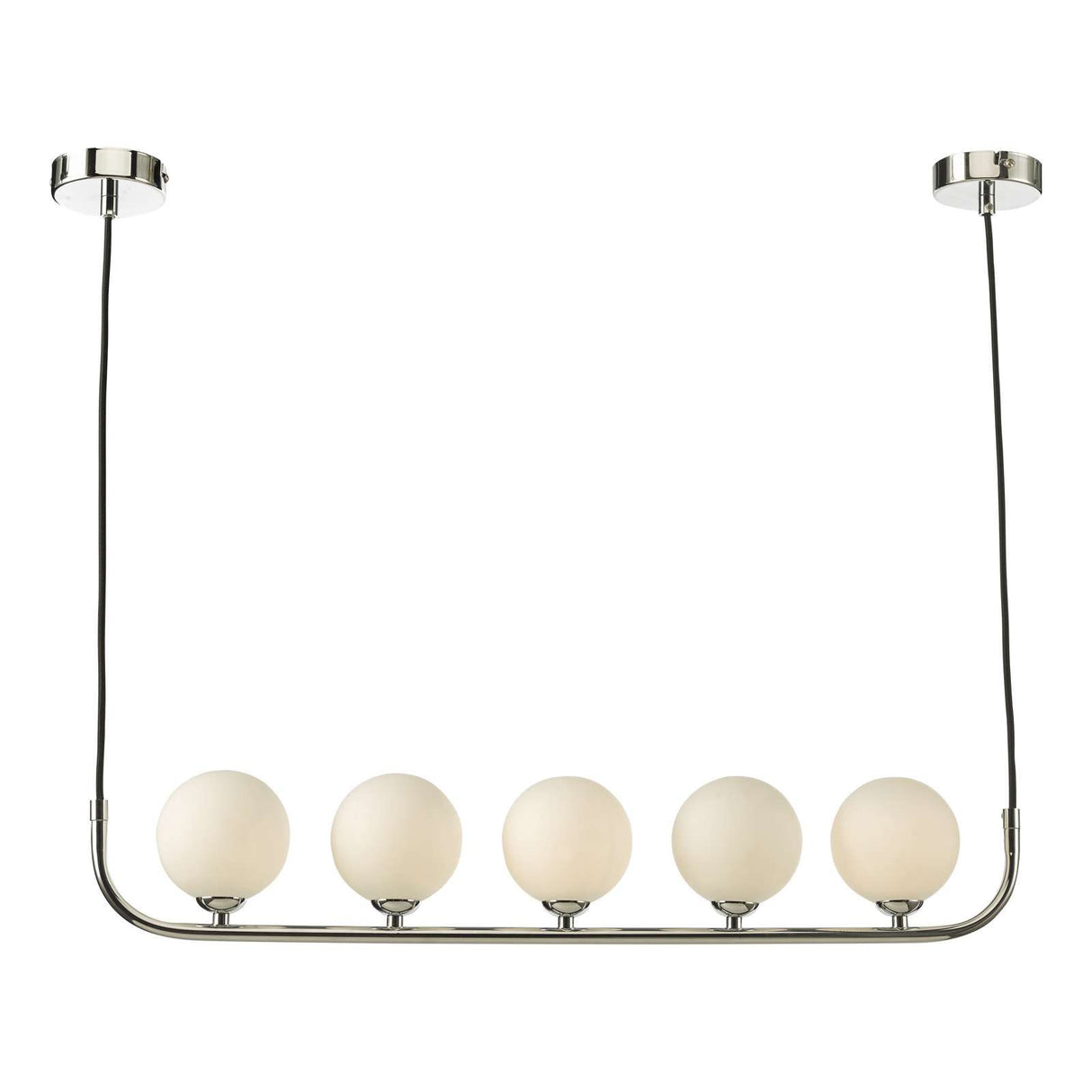 Cradle 5 Light Bar Pendant Polished Chrome With Opal Glass