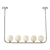 Cradle 5 Light Bar Pendant Polished Chrome With Opal Glass