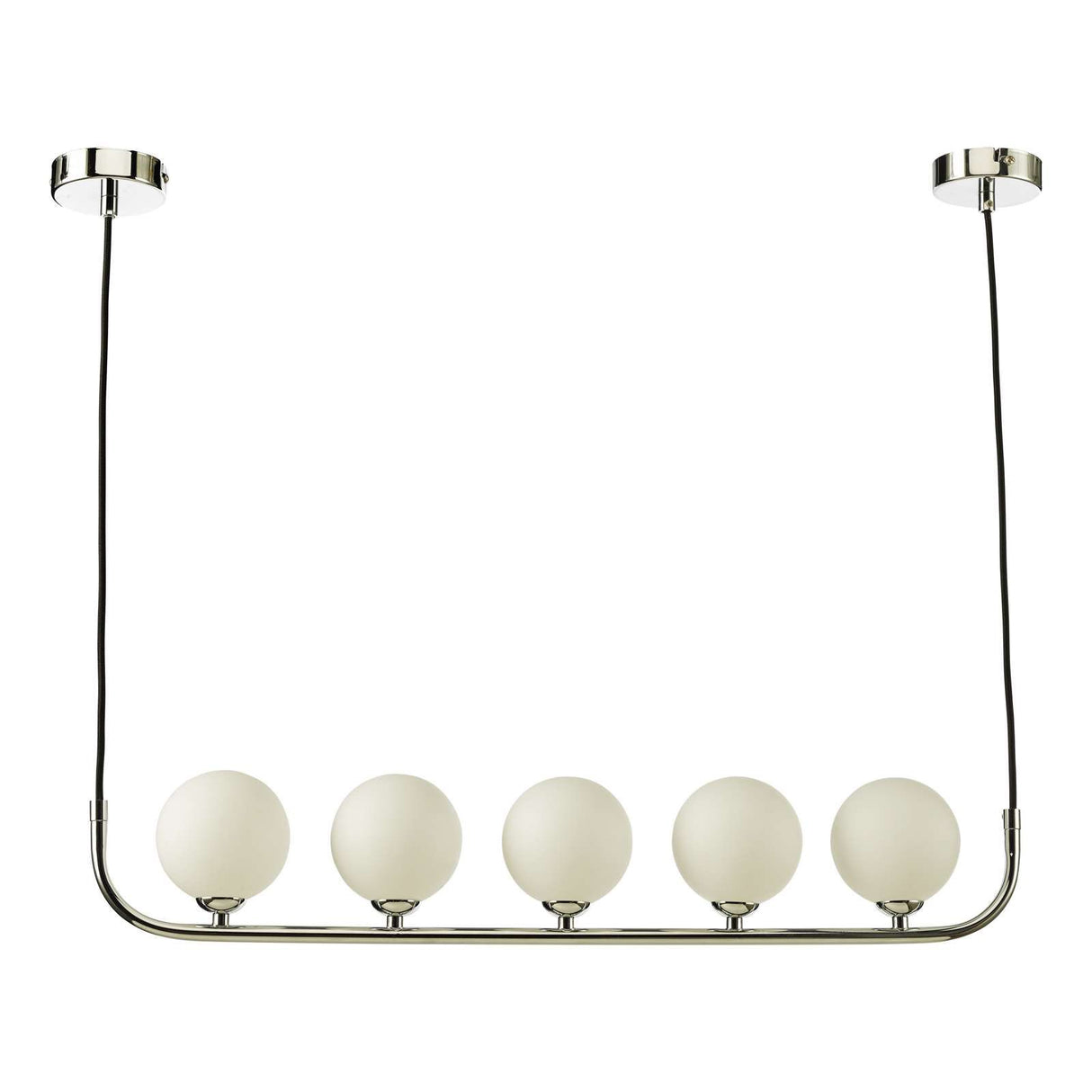 Cradle 5 Light Bar Pendant Polished Chrome With Opal Glass