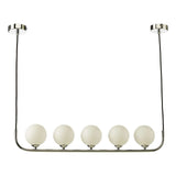 Cradle 5 Light Bar Pendant Polished Chrome With Opal Glass