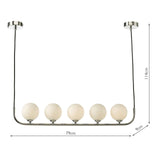 Cradle 5 Light Bar Pendant Polished Chrome With Opal Glass