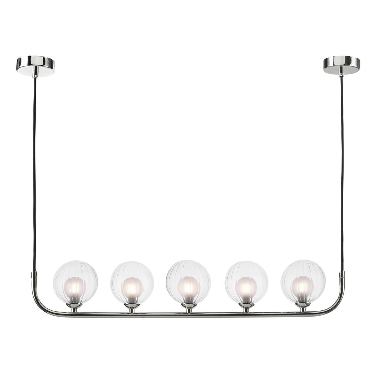 Cradle 5 Light Bar Pendant Polished Chrome With Clear/Opal Glass