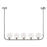 Cradle 5 Light Bar Pendant Polished Chrome With Clear/Opal Glass