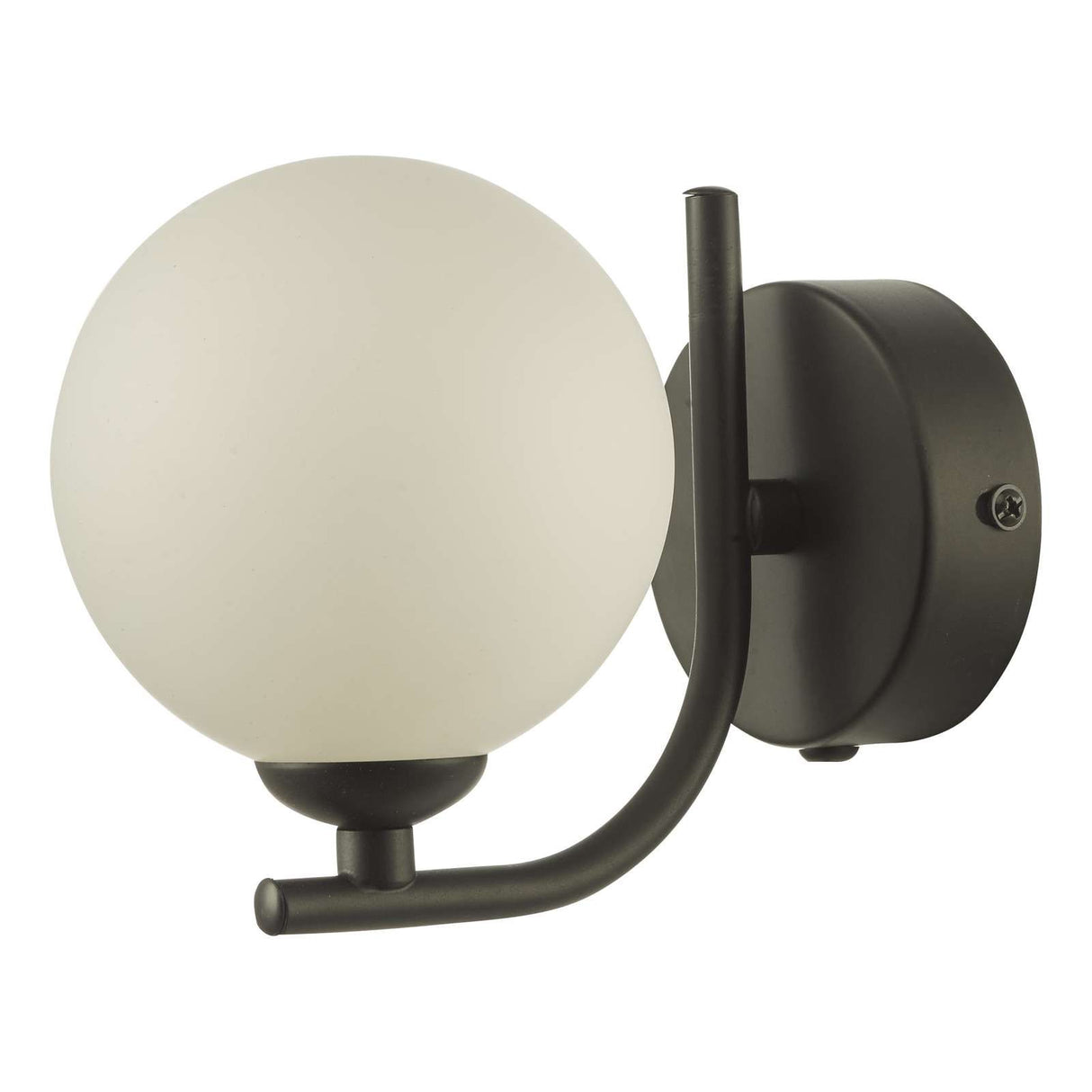 Cradle 1 Light Wall Light Matt Black With Opal Glass