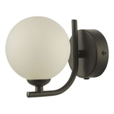 Cradle 1 Light Wall Light Matt Black With Opal Glass