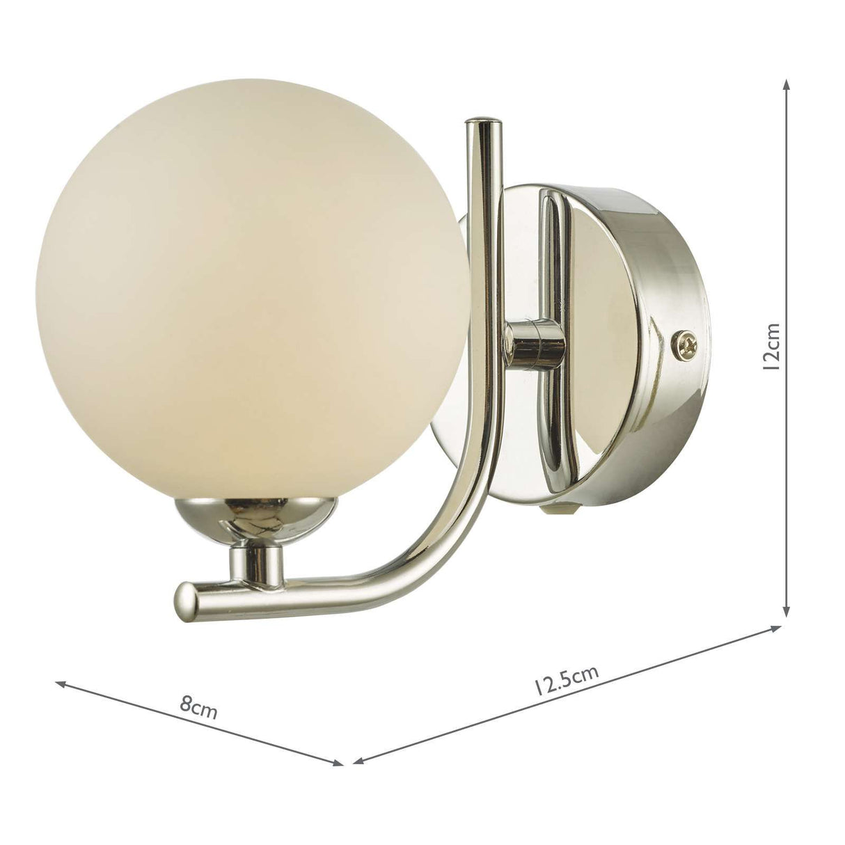 Cradle 1 Light Wall Light Polished Chrome With Opal Glass